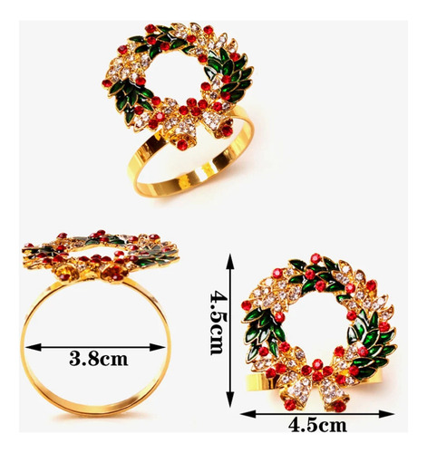 Regalo De Adorno De Anillos De Servilleta De Navidad De 9 .