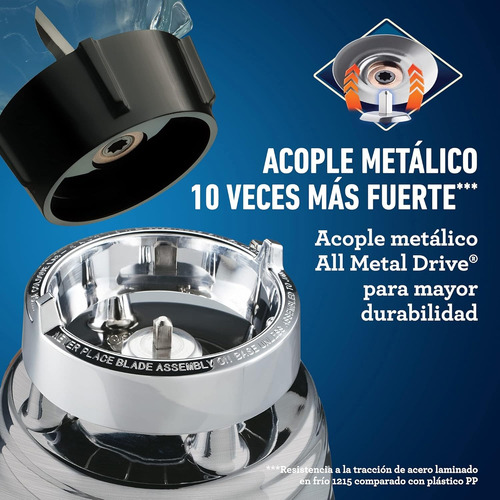 Combo Oster 5 Elementos De Lux 2213717 Acero Y Tritura Hielo