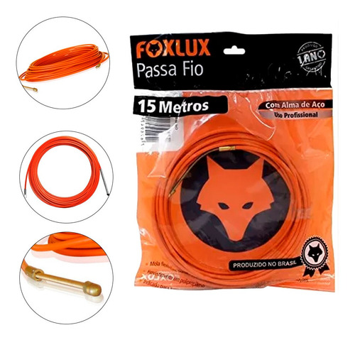 Kit Com 3 Passa Fio Com Alma De Aço 15 Metros - 65.02 Foxlux