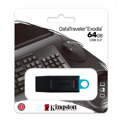 Pendrive Kingston Datatraveler Exodia Dtx/64 64gb 3.2 Gen 1