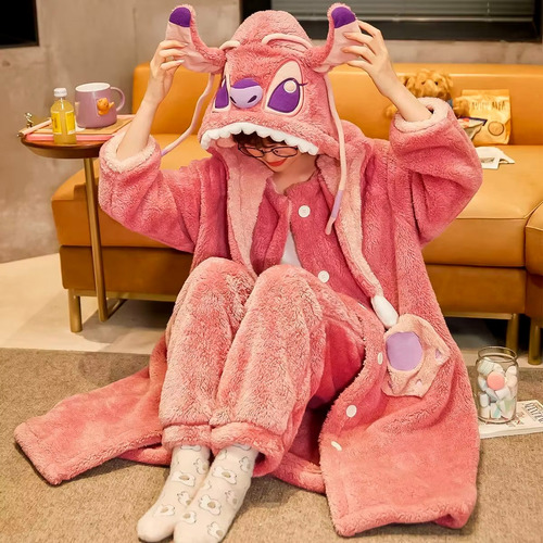 Polerones Chiporro Pijama De Invierno Poleron Invierno Disfraz De Stitch Rosa Adulto Poleron Con Capucha Polerones Invierno Pijama Chiporro Con Diseño