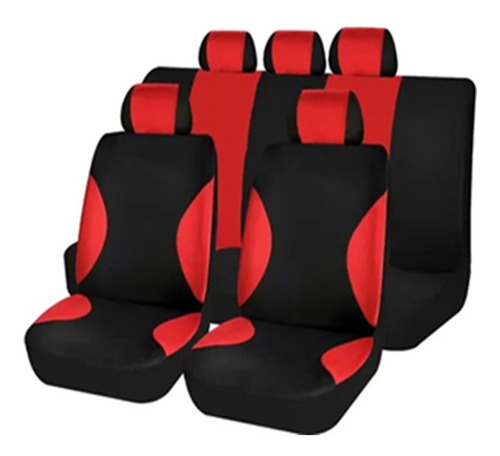 Imagen 1 de 5 de Juego Fundas Cubre Asientos (color Negro C/rojo) Fiat Vw Gm
