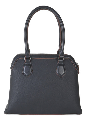 Bolsa Satchel Para Mujer Cloe Textil Monedero Desprendible Color Negro