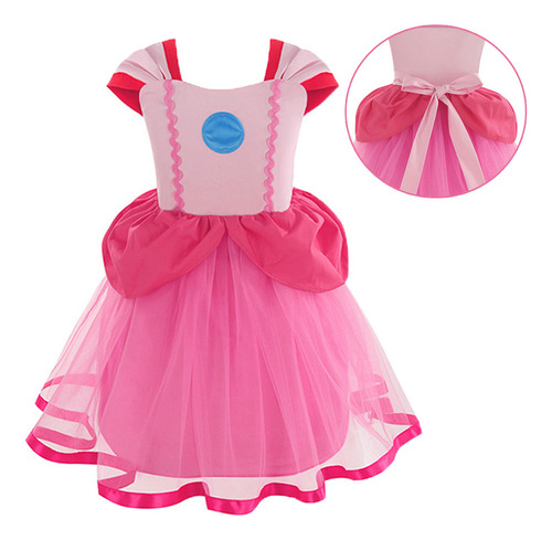 Vestido De Princesa Aurora Para Niños, Falda De Malla De Ver