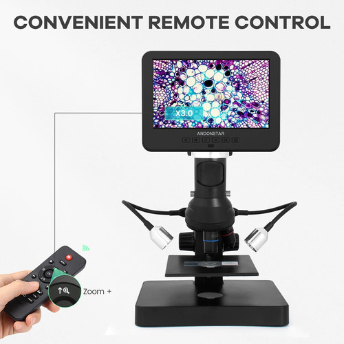 Imagen 3 de 10 de Microscopio Andonstar Ad246sp Hdmi 3 Lentes Biologia Electro
