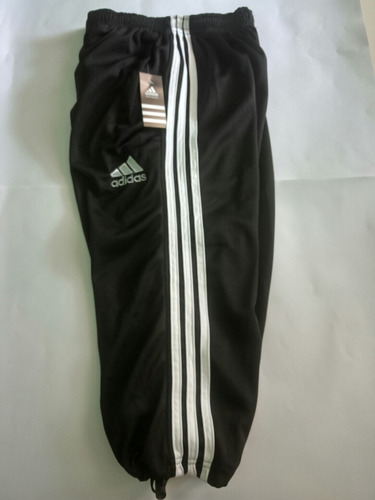 Capri adidas 3/4 Dri-fit Negro Con Blanco Ajustable Abajo