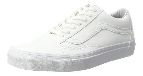 Tenis Vans Old Skool Blanco Negro Piel Classic