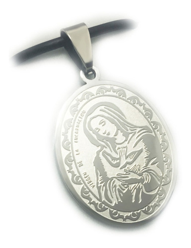 Medalla Virgen De La Encarnación Acero Inoxidable Mod. 448