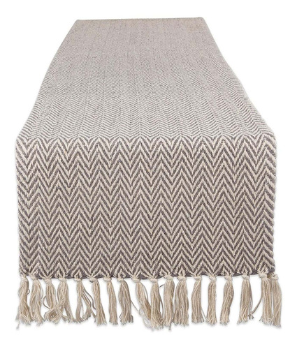 Camino De Mesa Cocina Algodón Gris Dii Collection Chevron