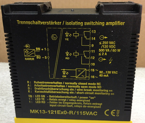 Turck M7541162 Mk13-121ex0-r/115vac Isolating Switching Eez