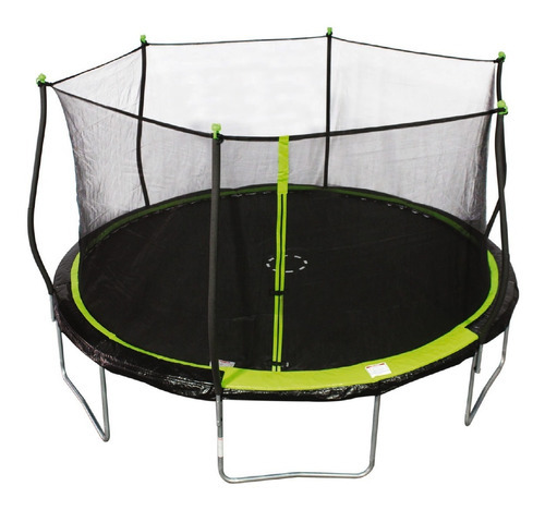 Trampolín Brincolín 14 Pies (4.27m) Reforzado Uso Exclusivo Color Verde Color De La Lona De Salto Negro