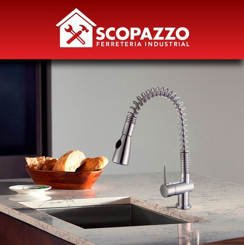 Griferia Canilla Cocina Monocomando Pico Extensible Was-ser