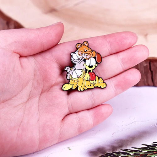 Garfield - Pin Gato Neko Caricatura Broche Dije Acero 01 Color Turquesa Fsdfdf