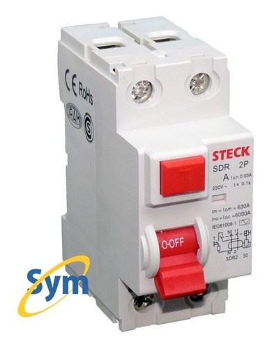 Disyuntor Diferencial 2 X 25a 30ma Steck | Symnet