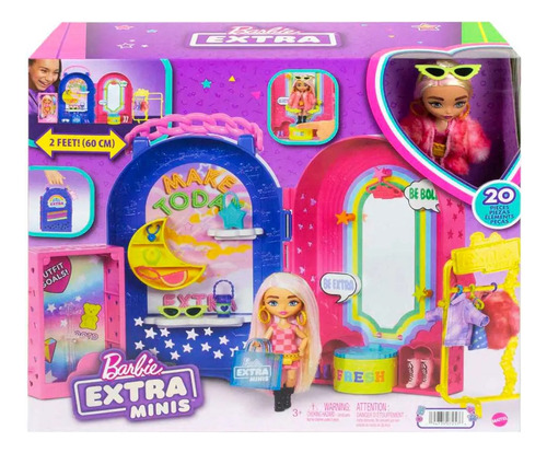 Mattel HHN15 MiniBoutique Barbie Extra Minis Muñeca Pequeña y Accesorios