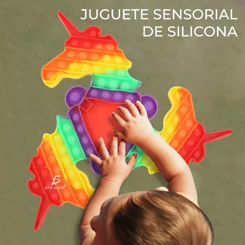 Pop It De Juguete Sensorial De Silicona Para Niños Ele-gate Color Arcoíris