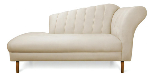 Divã Recife Suede 165 Cm Pés Chanfrado Castanho - D'rossi Cor Bege