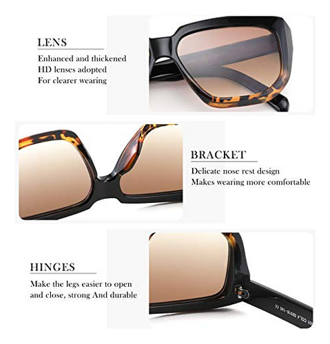 Feisedy Mujeres Retro Square Gafas De Sol Plano De 5s6gs