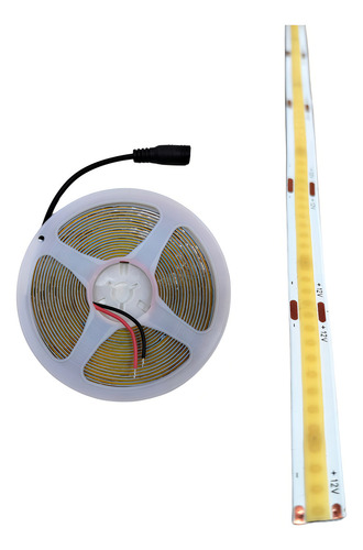 Rollo 5m Tira Led Cob Luz Contínua 12v 55w Luz Blanco Frío