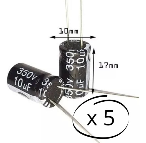 Capacitor Condensador 10uf 350v X 5 Unidades