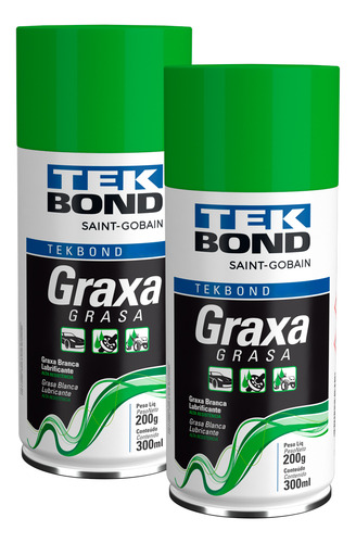 Kit Com 2 Graxas Branca Multiuso Tek Bond 300ml 200g