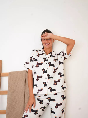 Pijama Camisero Mujer Perros Salchichas