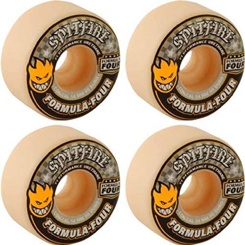 Rueda Spitfire Formula Four Conica Blanca Skate Amarilla 54