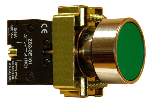 Pulsador Metálico Rasante 1 Na Baw - B5ba31 - Verde
