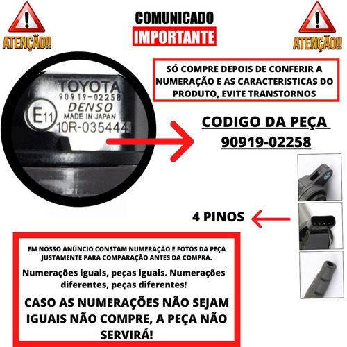 Imagem 2 de 9 de Bobina Ignição Corolla 1.8 2.0 Flex 2010 2011 2012 2013 2014