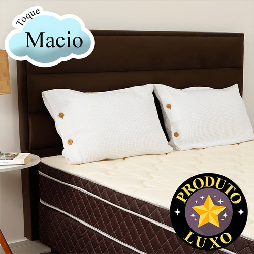 Cabeceira Estofada Para Cama Box Queen 114x162 Swede Café