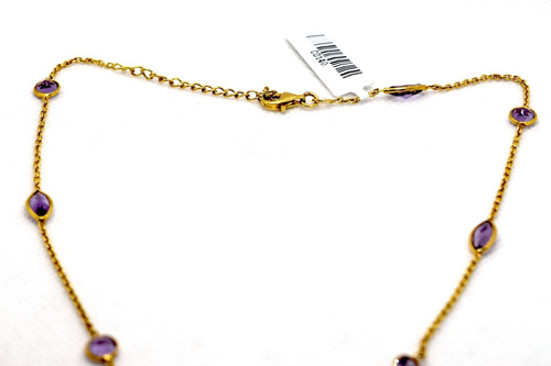 Precioso Collar Amatista En Plata 925 Con Chapa De Oro 18k
