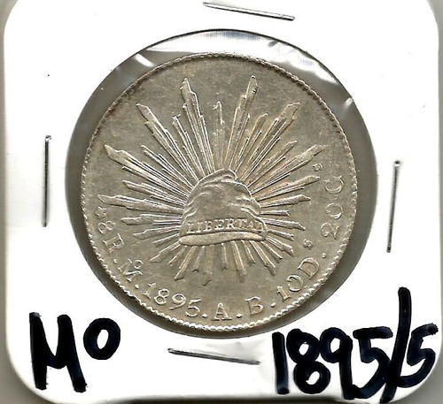 Moneda De 8 Reales Mexico 1895 5/5 Alta Condicion