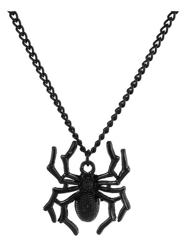 Collar Con Colgante De Araña Punk Para Mujer, Coll Black Nec