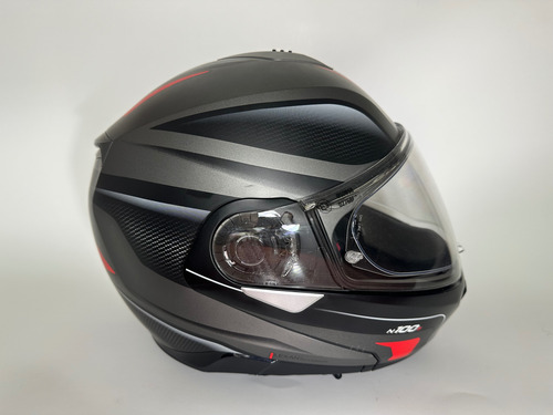 Casco Nolan N100-5 Orbiter N-com 68 Gris/ngo/rjo Xl Negro Solido Xl (Usado)