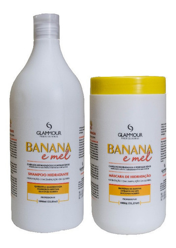  Kit Capilar Hidrata Banana E Mel Shampoo + Mascara Glammour