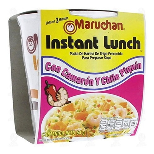 Caja Sopa Instantánea Maruchan Camarón Y Chile Piquín 12 Pz