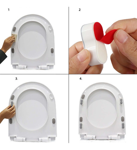 4x Amortiguadores De Asiento De Inodoro Tapón Estilo A