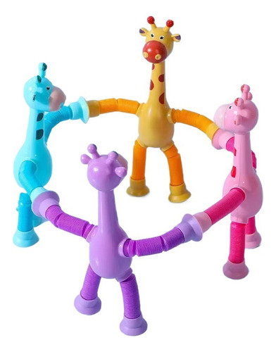 8 Piezas Con Jirafa Retractable Toy