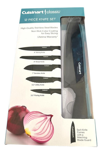 Set Cuchillos Cuisinart Classic 12pz Negro Acero Inoxidable Negro