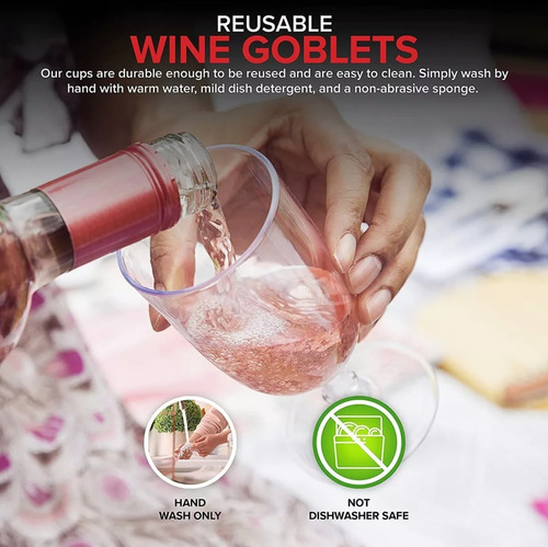 Copas Desechables Vino, Postres Plástico Premium 50 Piezas