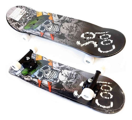 Patineta Skate Calavera Metalizada, 70cm - 11651