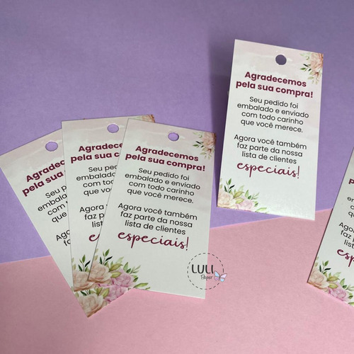 Imagem 1 de 1 de Tag De Agradecimento Cliente Pela Compra | Pronta Entrega