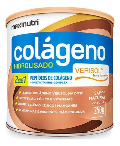 Colágeno Hidrolisado Verisol Maxinutri Lata 250g Natural
