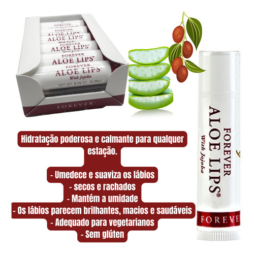 4 Unidades Aloe Lips Bastão Com Jojoba E Aloe Vera