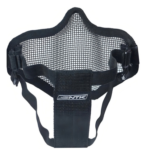 Máscara Airsoft Proteção Meia Face Ntk Contak Metal Preta