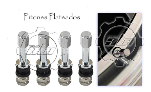 Pitones Valvula De Aire Color Plata Para Aros Llantas Tuning