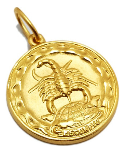 Signo Zodíaco - Escorpio - Plaqué Oro 21k - 22mm 