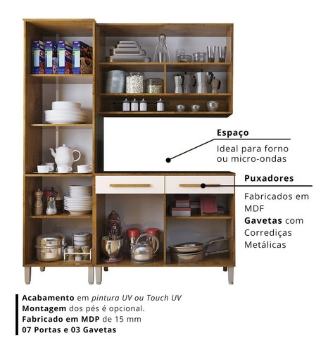 Imagem 5 de 5 de Cozinha Modulada Compacta 3 Peças - Branco