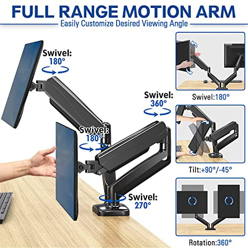Brazos De Monitor Lcd De Doble Resorte Stellar Mounts Con