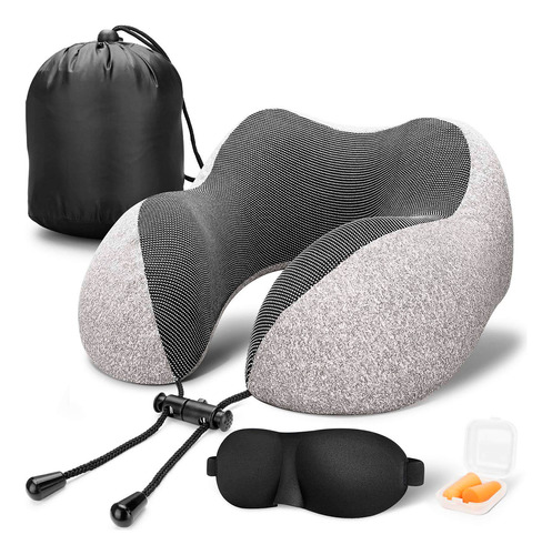 Set Almohada De Viaje + Cubre Ojos + Tapones Oidos - El Rey